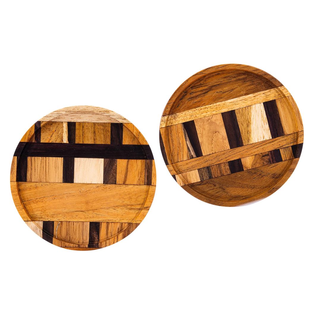 Untersetzer aus upgecyceltem Hartholz – Set aus 2