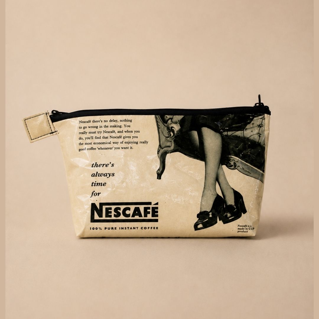 Trousse en page de magazine vintage Nescafé