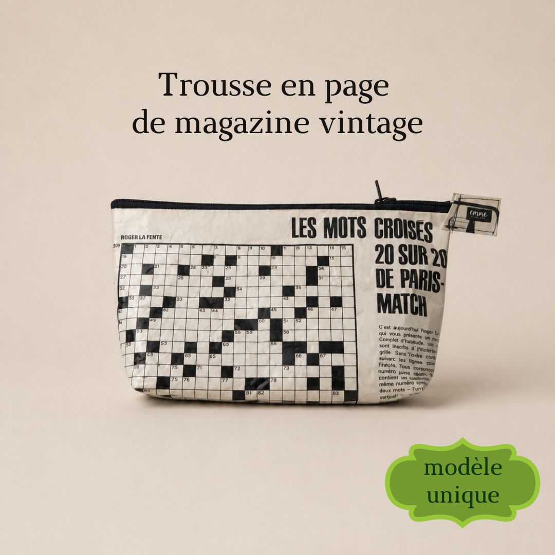Kosmetiktasche aus Vintage-Paris-Match-Magazinseite