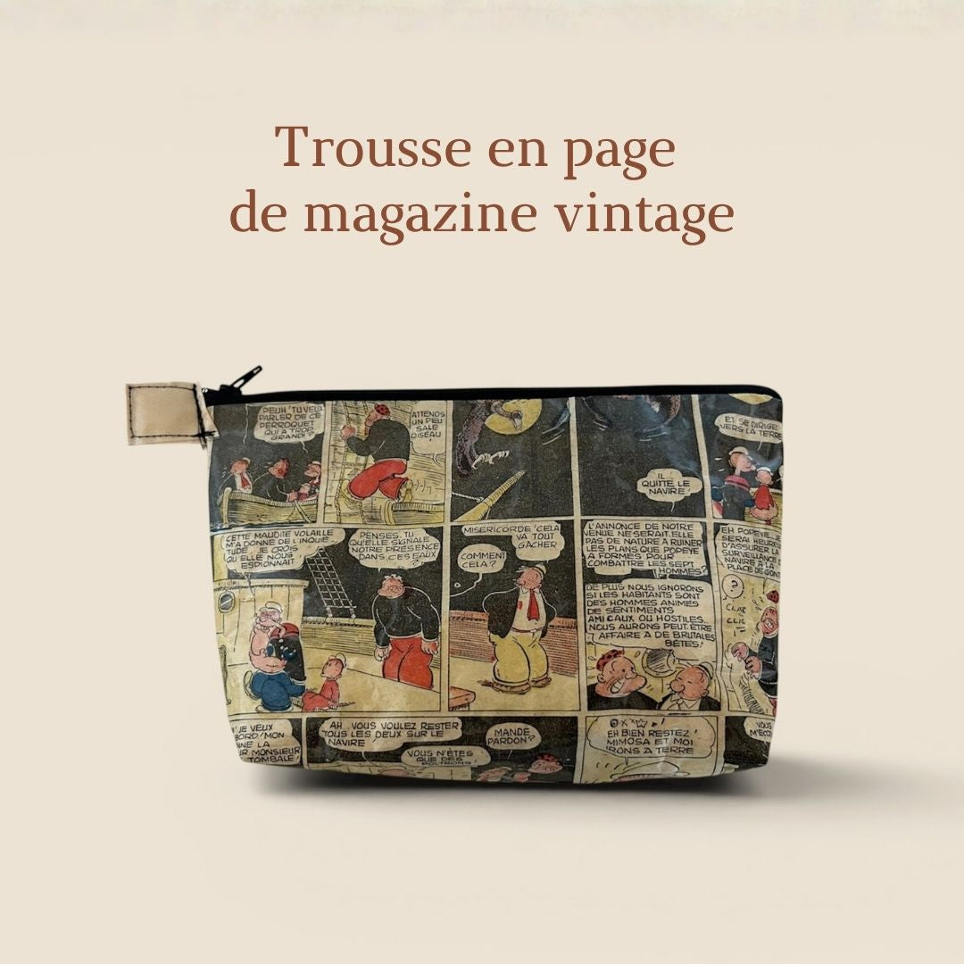 Trousse en page de magazine vintage Popeye
