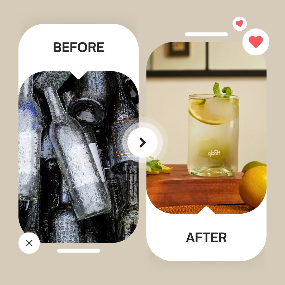 Nu - Set mit 4 recycelten Gläsern