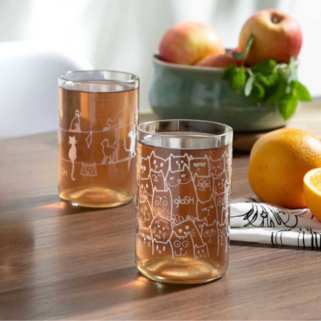 Les chats - Set de 2 verres