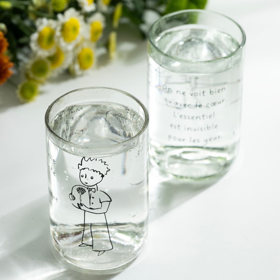 The Little Prince - Set of 4 transparent glasses