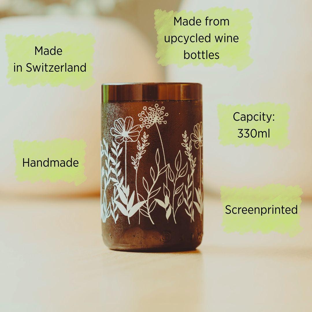 Frühling - Set mit 2 recycelten Gläsern