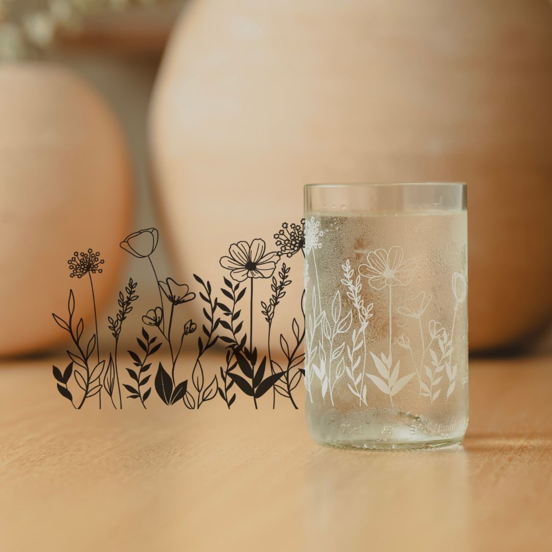 Frühling - Set mit 2 recycelten Gläsern