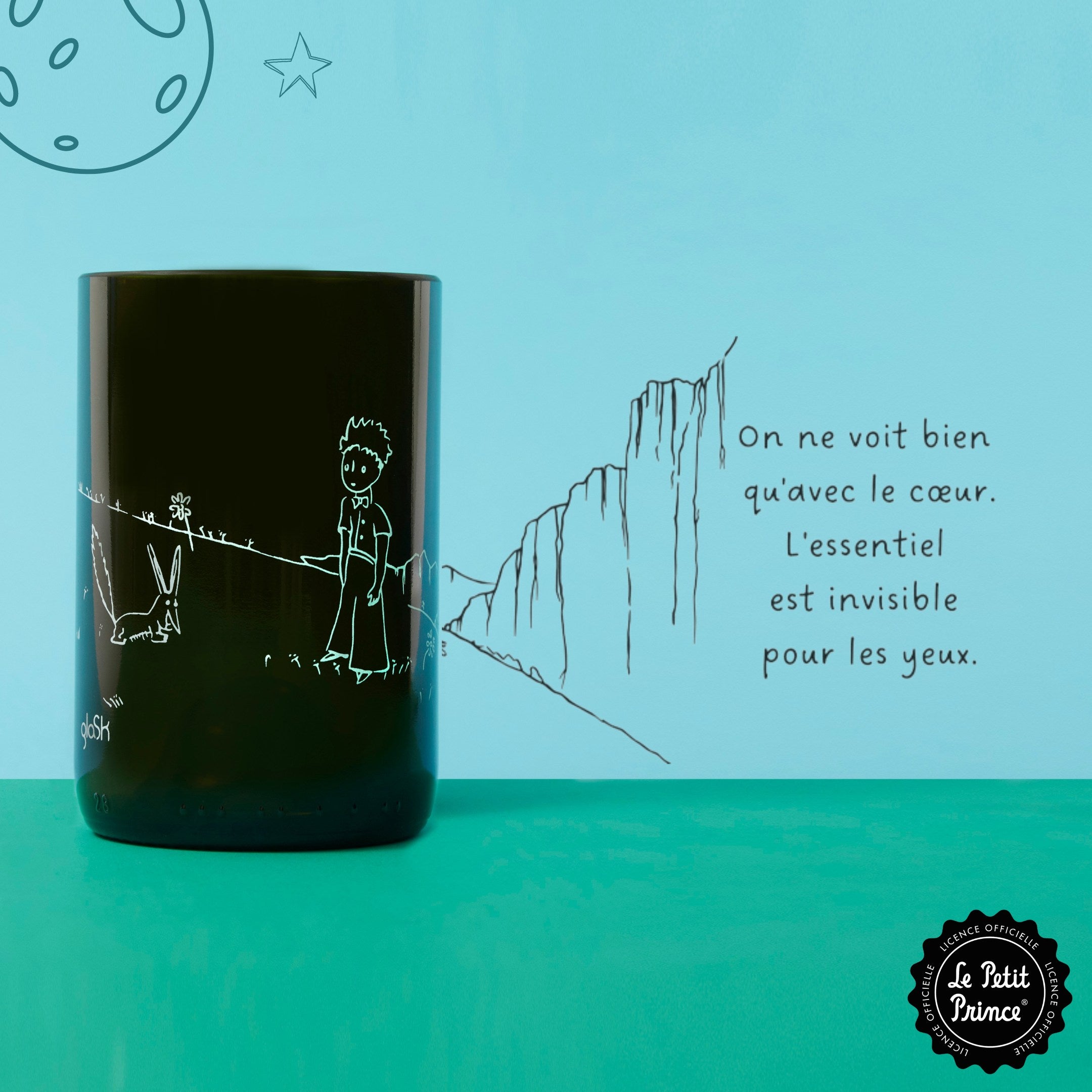 Der kleine Prinz - Set mit 4 grünen Gläsern