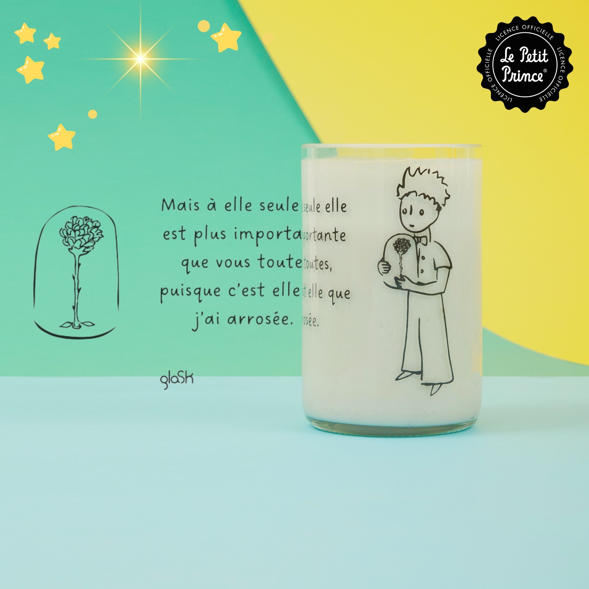 The Little Prince - Set of 4 transparent glasses