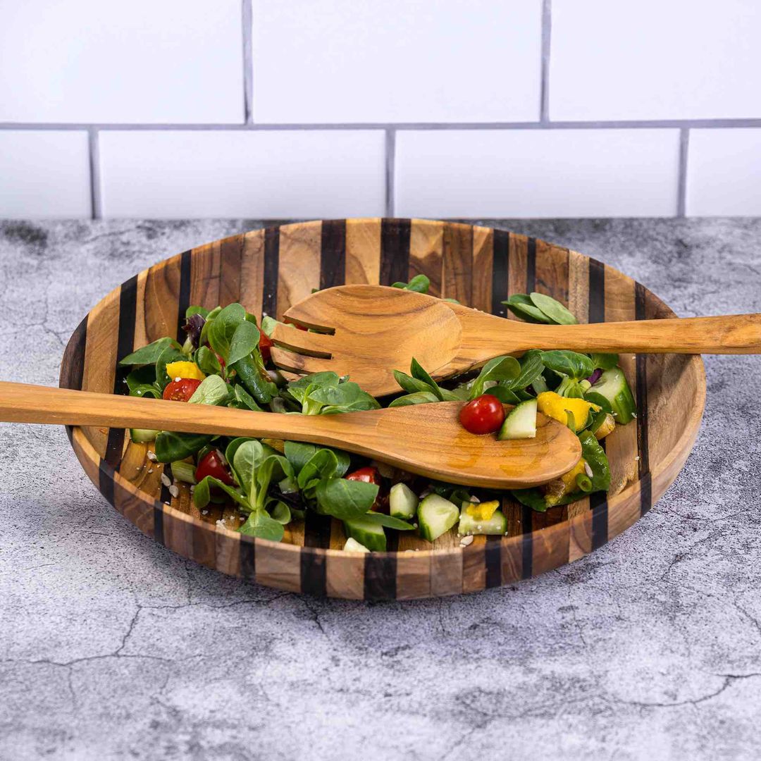 Upcycled Teak Wood Salad Servers