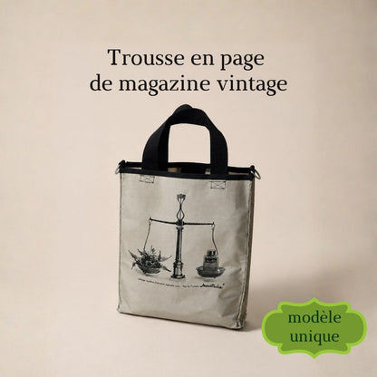 Sac cabas en page de magazine vintage Moustache
