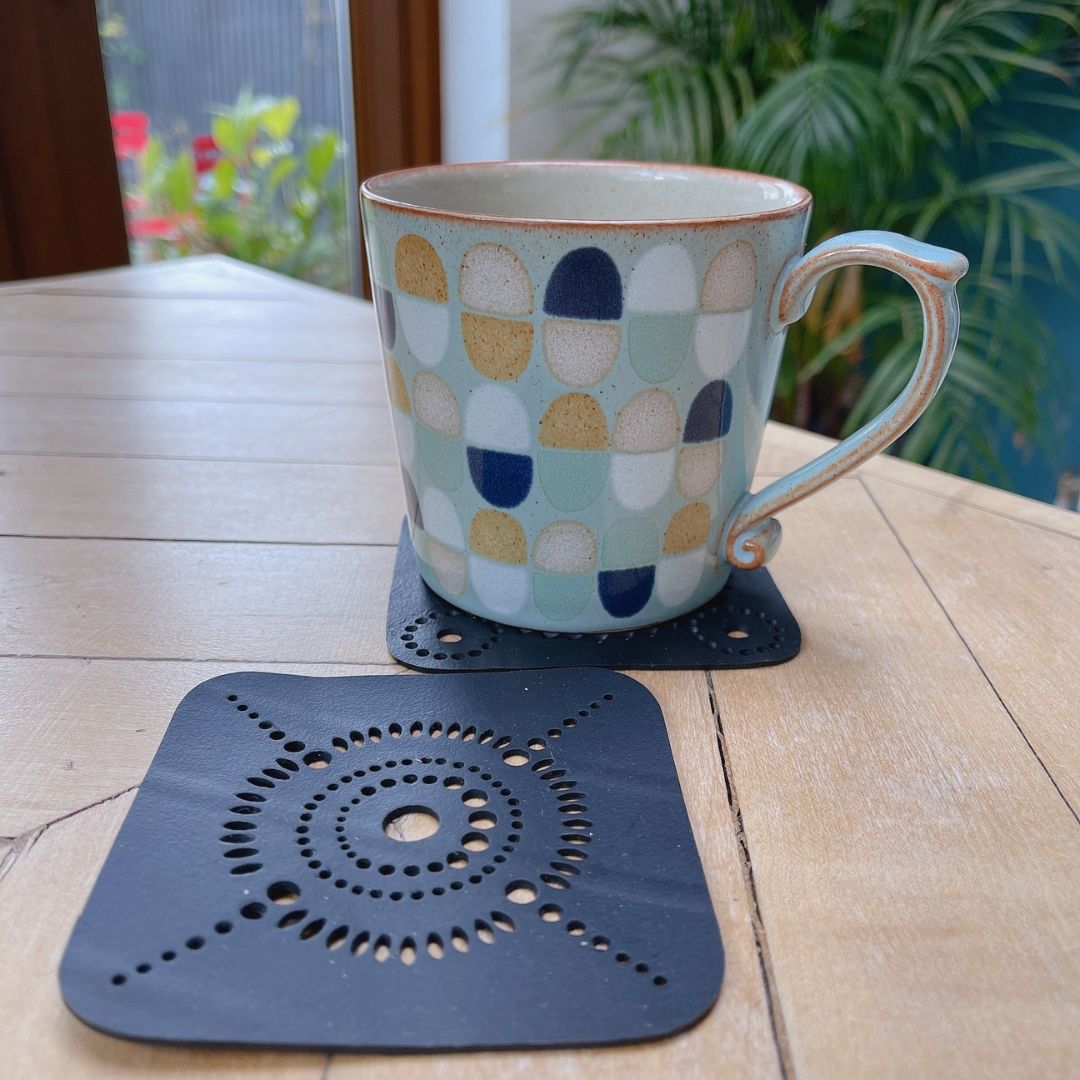 Square Recycled Rubber Coasters – Set of 2 