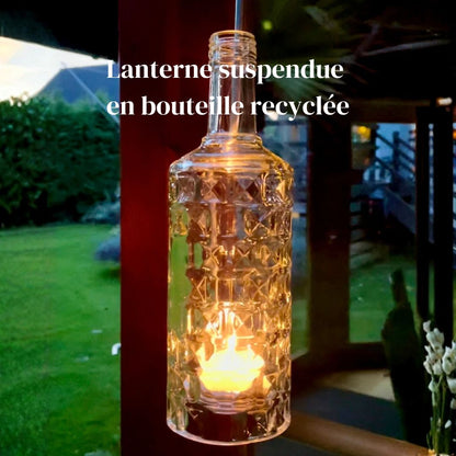 Lanterne suspendue en bouteille recyclée