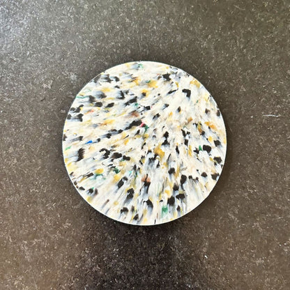 Sous-verres en plastique recyclé – Set de 2 — Blanc, noir &amp; doré