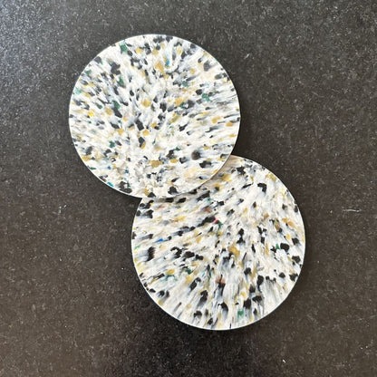 Sous-verres en plastique recyclé – Set de 2 — Blanc, noir &amp; doré