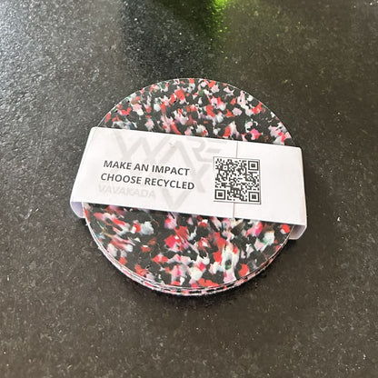 Sous-verres en plastique recyclé – Set de 4 - Noir &amp; rose