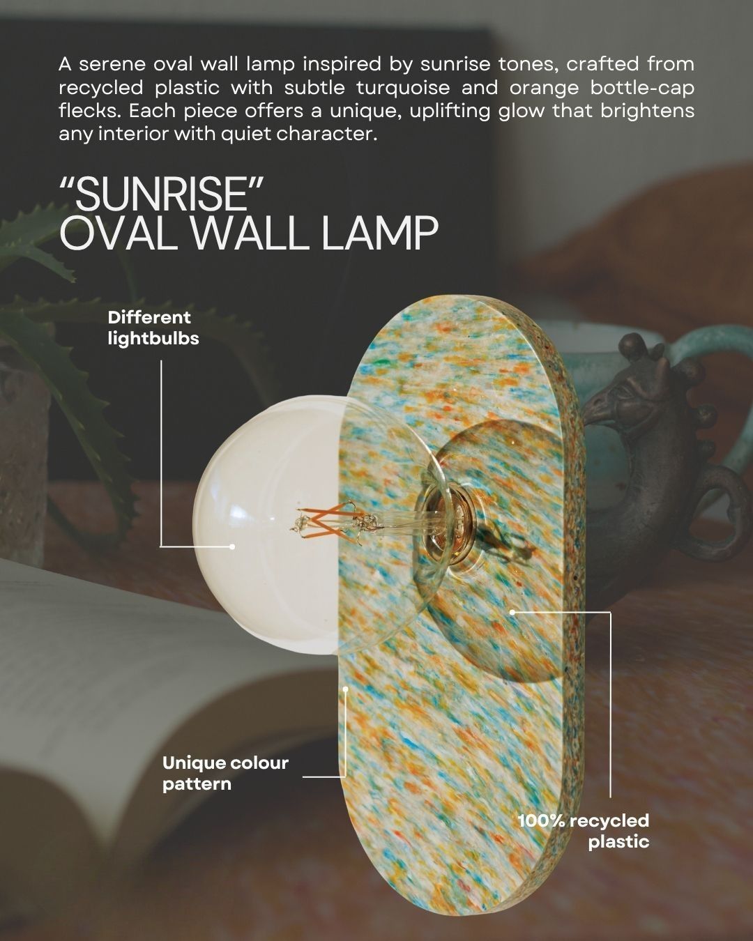 Lippen-Wandlampe aus recyceltem Kunststoff