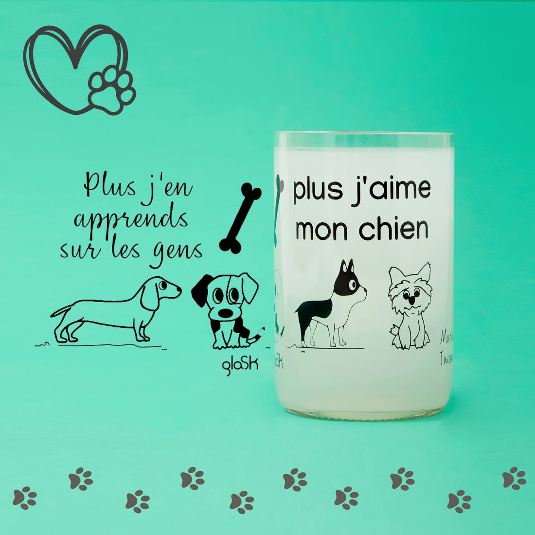 Dog Lover Français - Set de 2 verres