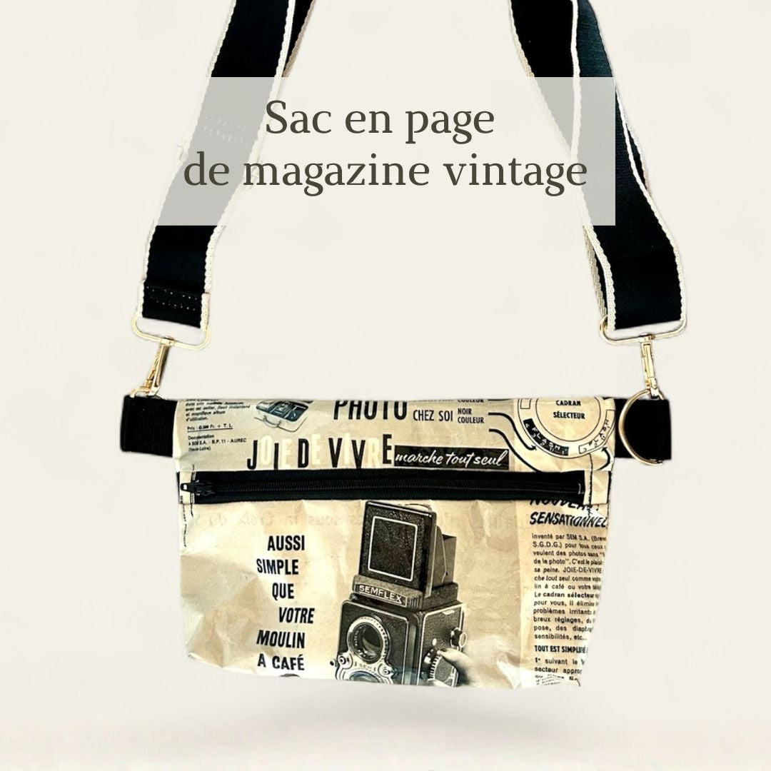 Sac bandoulière / banane en page de magazine vintage
