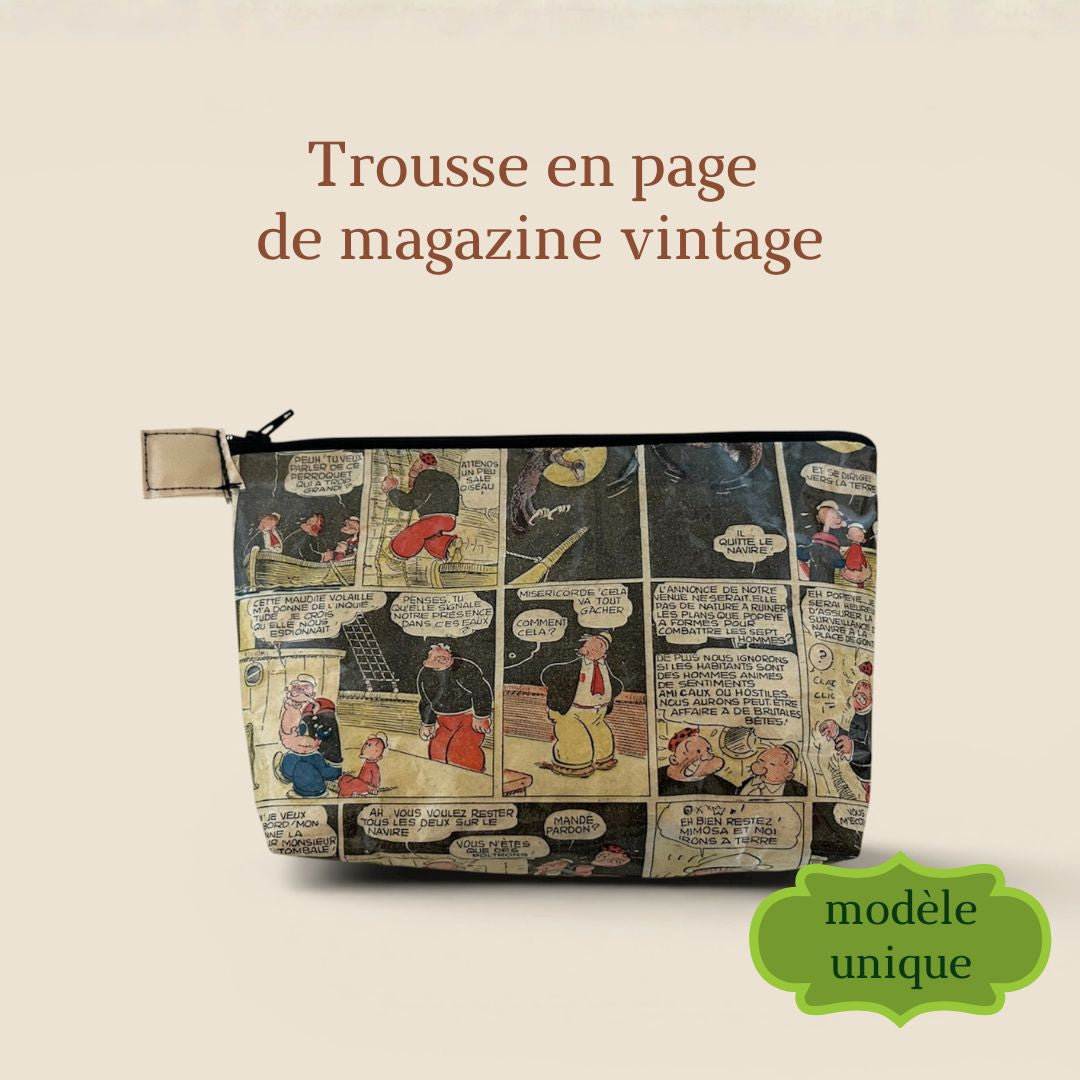 Trousse en page de magazine vintage Popeye