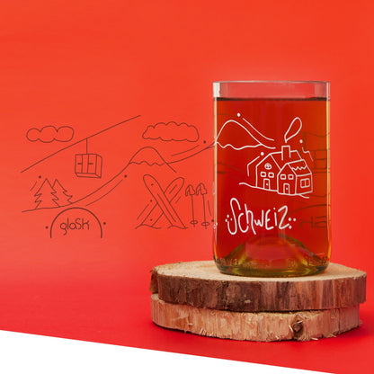 La Suisse - Set de 4 verres transparents