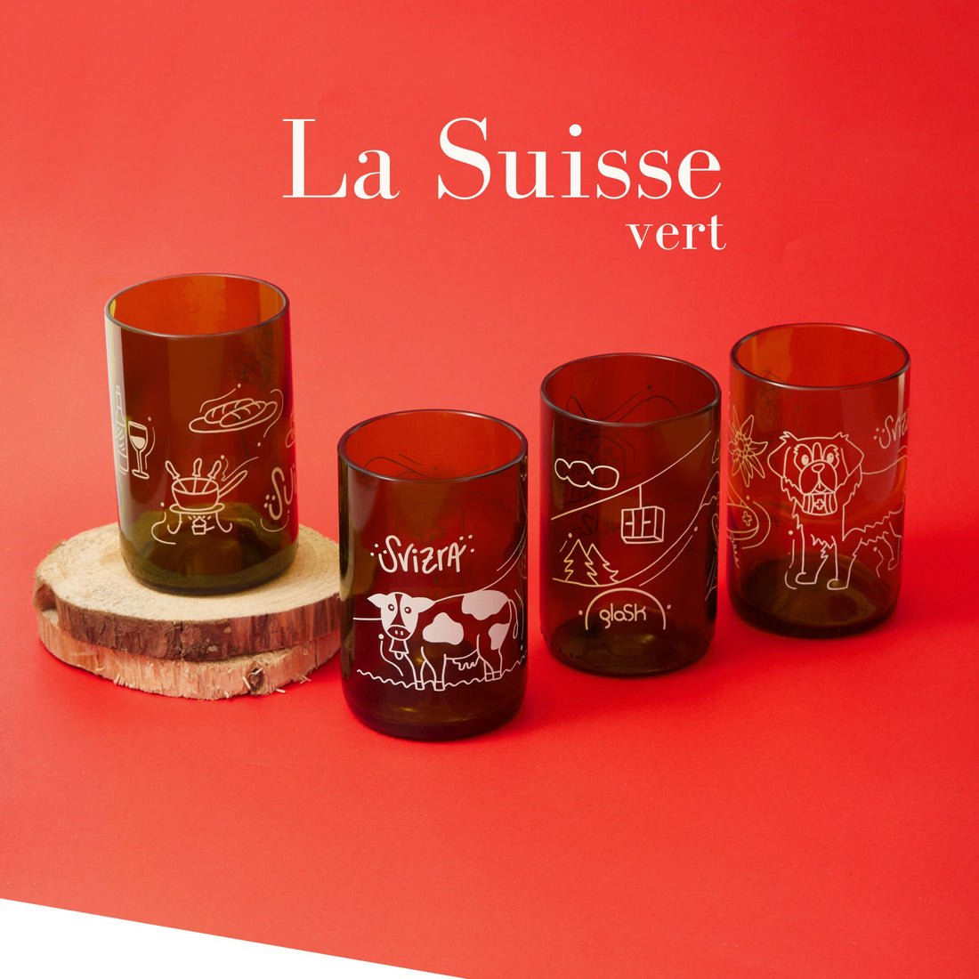 La Suisse - Set de 4 verres verts