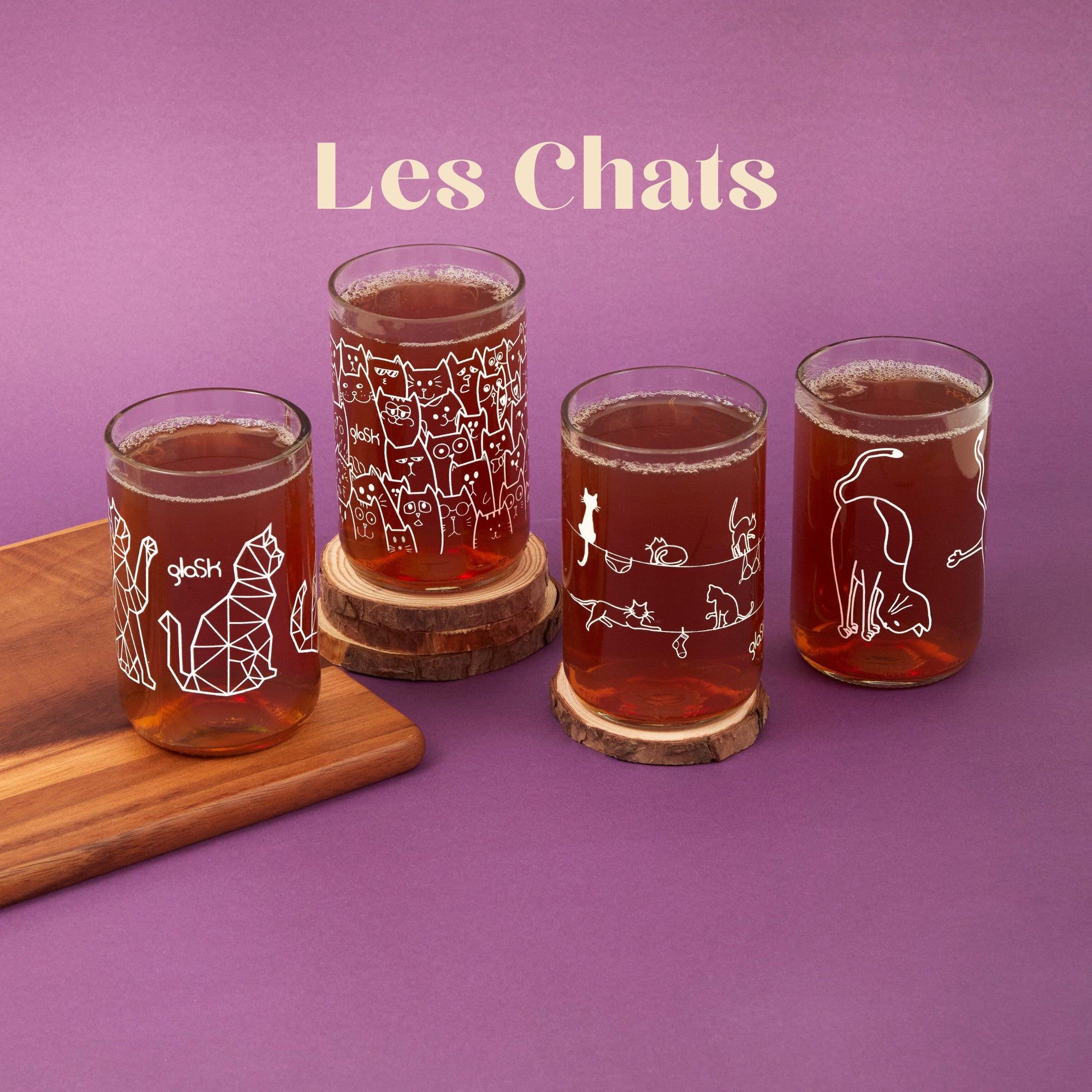 The Cats - Set of 4 glasses