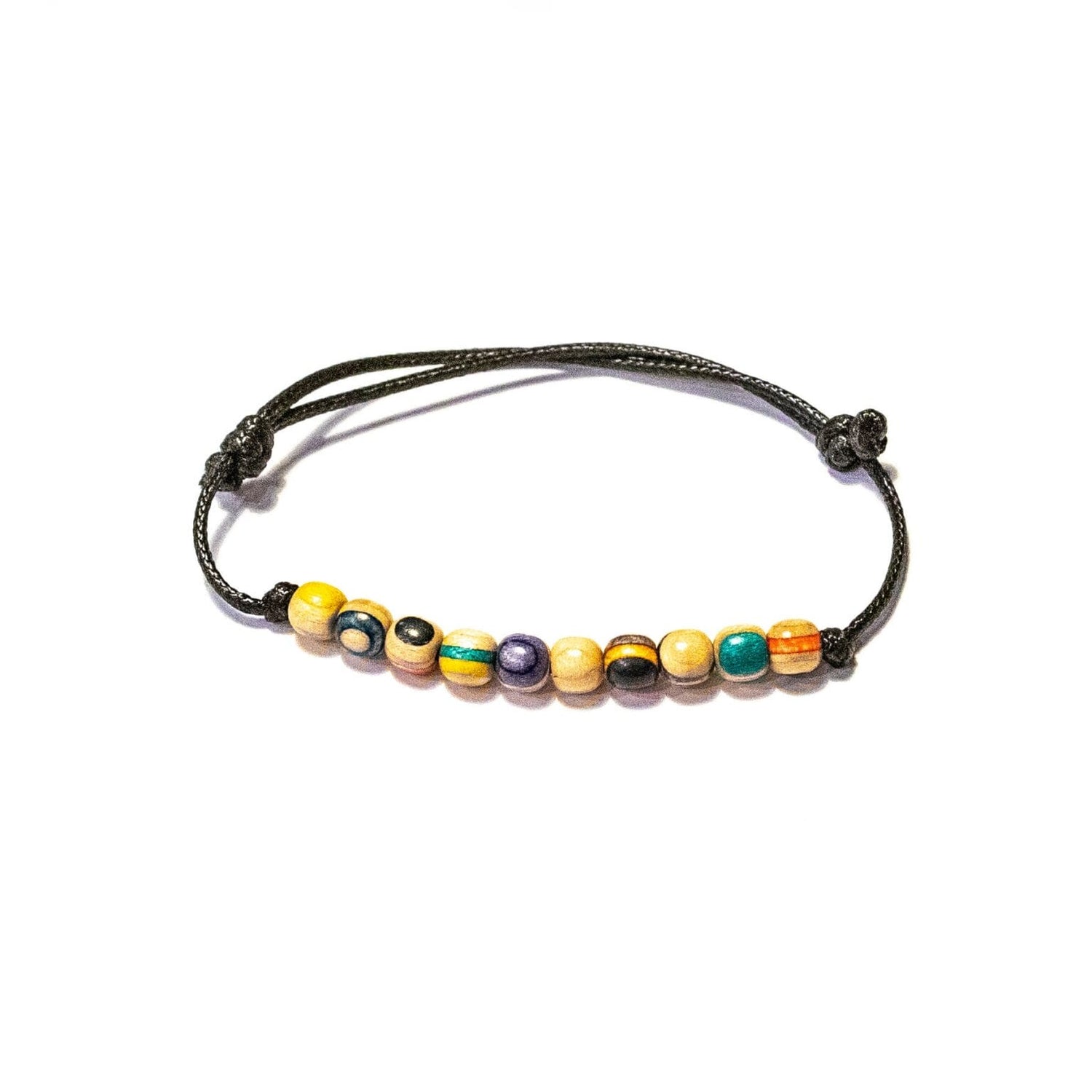 Bracelet minimal en skateboard recyclé – bracelet en perles de bois