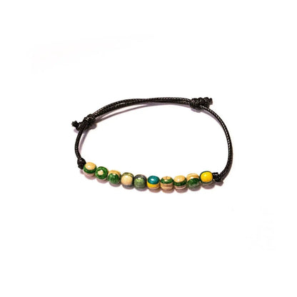 Bracelet minimal en skateboard recyclé – bracelet en perles de bois