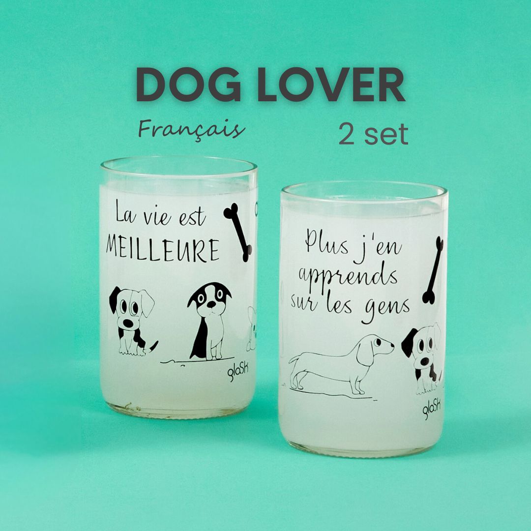 Dog Lover Français - Set de 2 verres