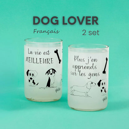 Dog Lover Français - Set de 2 verres