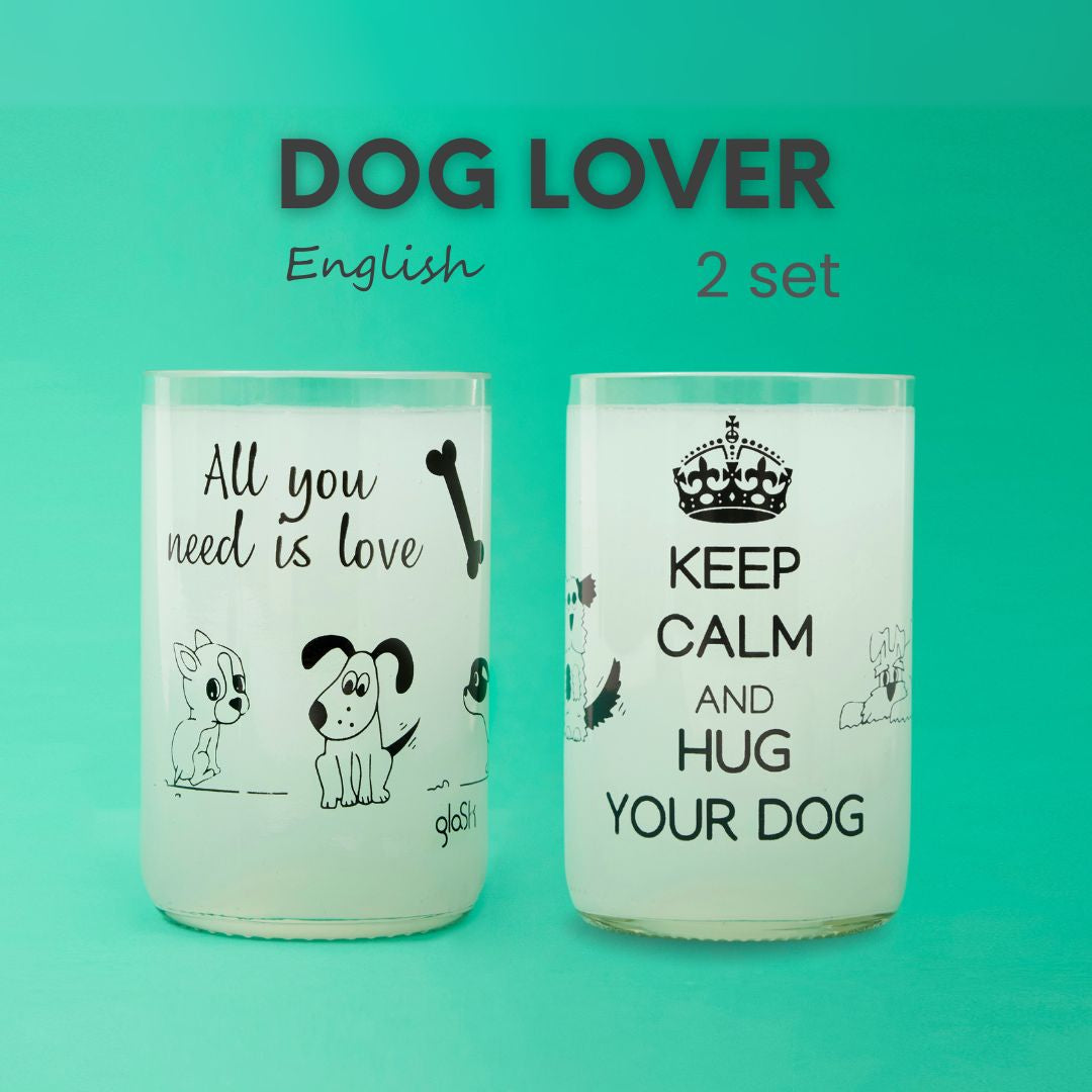 Dog Lover English - Set de 2 verres