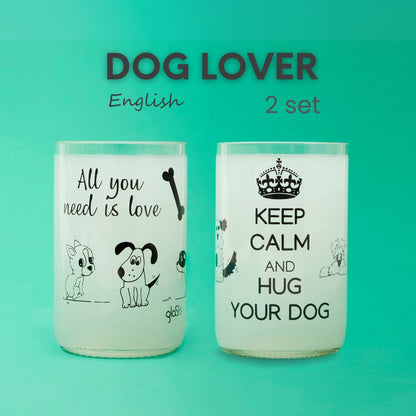 Dog Lover English - Set de 2 verres