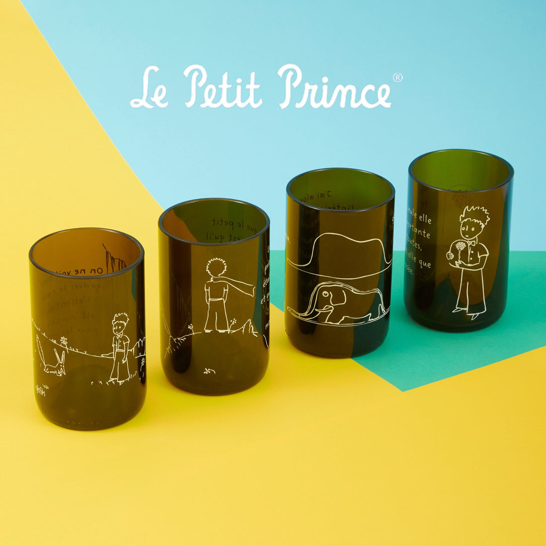 The Little Prince - Set of 4 green glasses