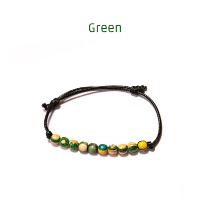 Minimal Recycled Skateboard Bracelet – Handmade Wood Bead Bracelet