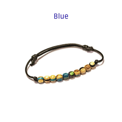 Minimal Recycled Skateboard Bracelet – Handmade Wood Bead Bracelet