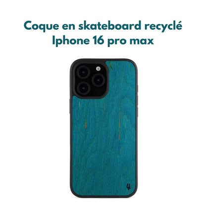 Coque bleue en skateboard recyclé – iPhone 16 Pro Max