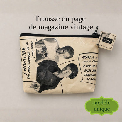 Federmäppchen aus Vintage-Magazinseiten Solidaim