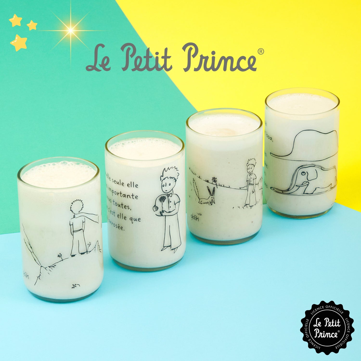 Le Petit Prince - Set de 4 verres transparents