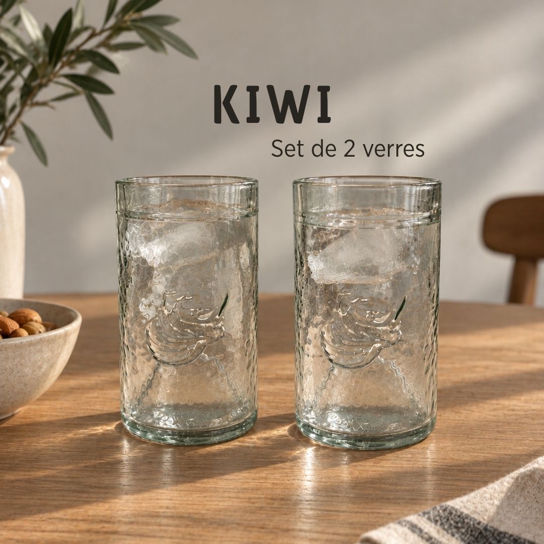 Kiwi - Set de 2 verres recyclés